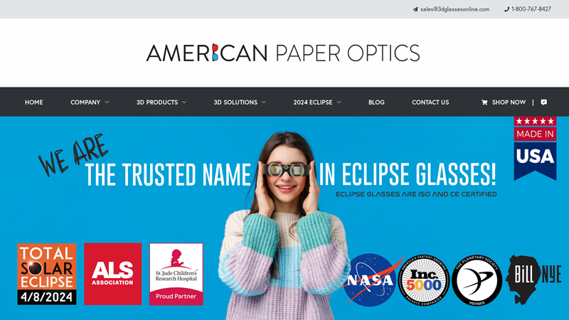 3D Glasses | Buy 3D Glasses - American Paper Optics, LLC