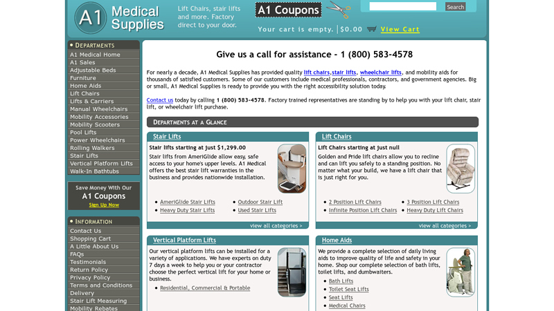 Factory Direct Lift Chairs,Stair Lifts,Wheelchair Lifts - A1 Medical Supplies