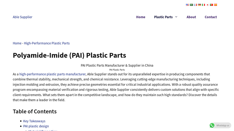 Image of PAI Plastic Parts Manufacturer & Supplier in China