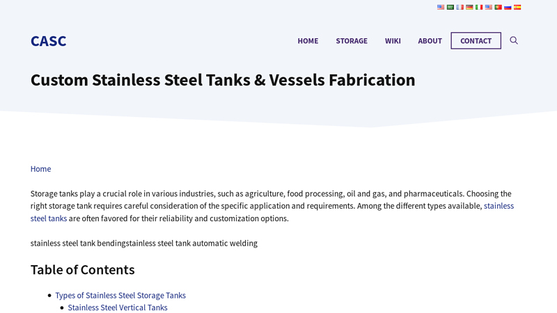 Image of Custom Stainless Steel Tanks & Vessels Fabrication Manufacturers in China