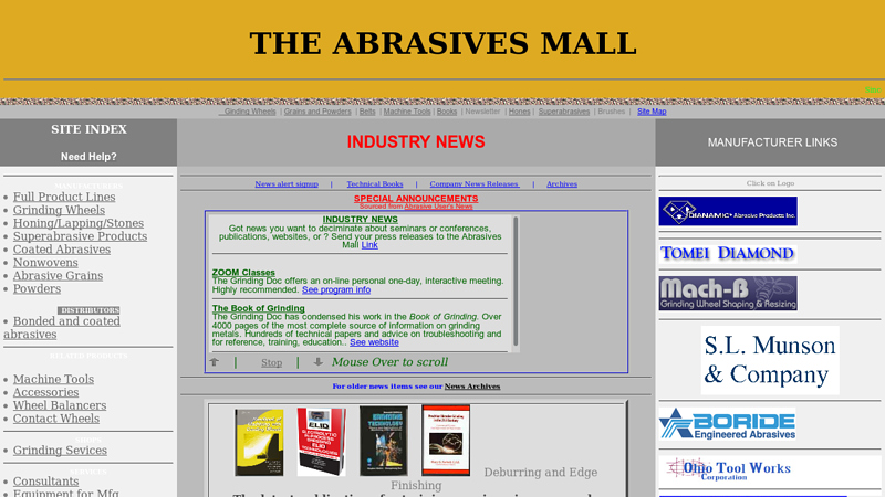 Abrasives Mall--news and information about abrasives and abrasive products and the abrasives indusytry