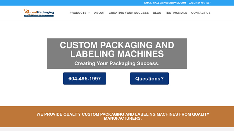 Custom Packaging and Labeling Machines | Accent Packaging