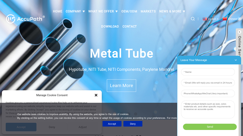 Medical Extrusion Tubing, Heat Shrink Tubing, PTFE Liner - AccuPath