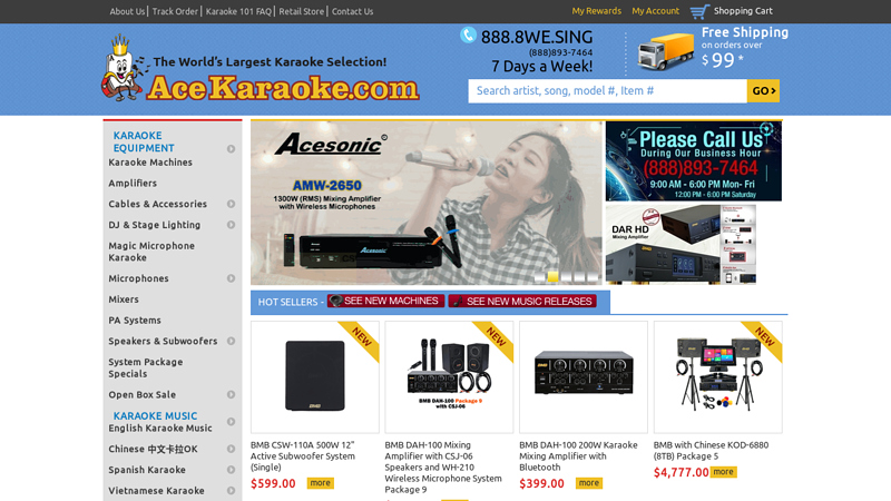 Shop online for Karaoke Music, Machines & Players from AceKaraoke.com