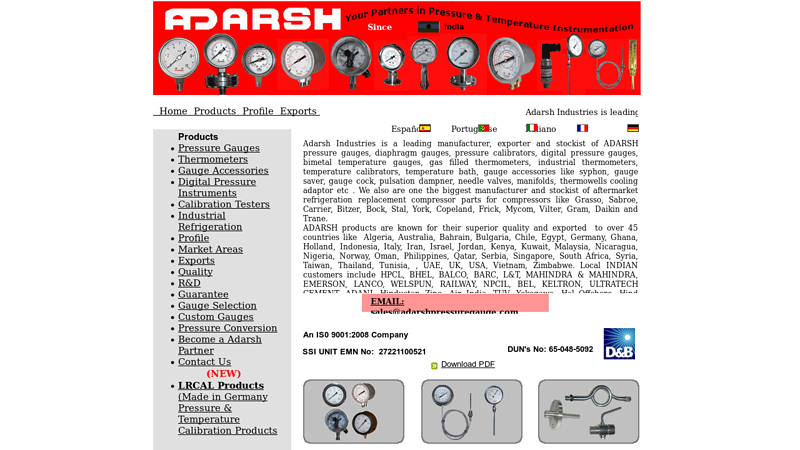 Pressure Gauges, Temperature Gauges, Gauge Accessories, Digital Pressure Products, Refrigeration Compressor Parts, Mumbai, India