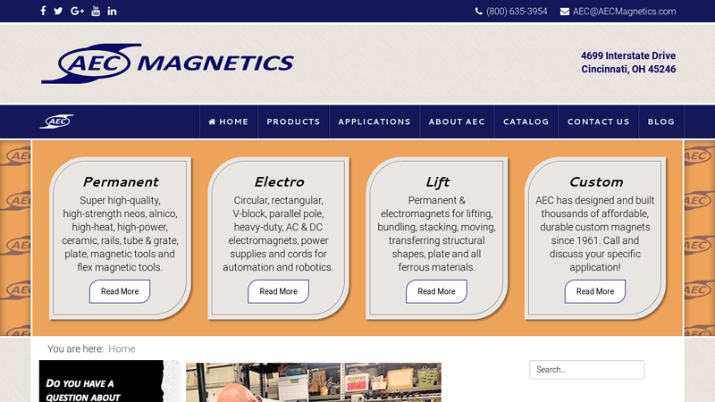 Permanent & Electromagnets for Automation | AEC Magnetics