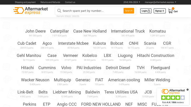 AFTERMARKET AND OEM PARTS FITS CATERPILLAR, JOHN DEERE, KOMATSU - AFTERMARKET.EXPRESS