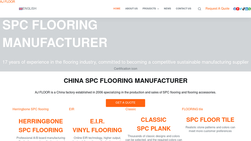 AJ FLOOR -SPC flooring factory in China 100% virgin material