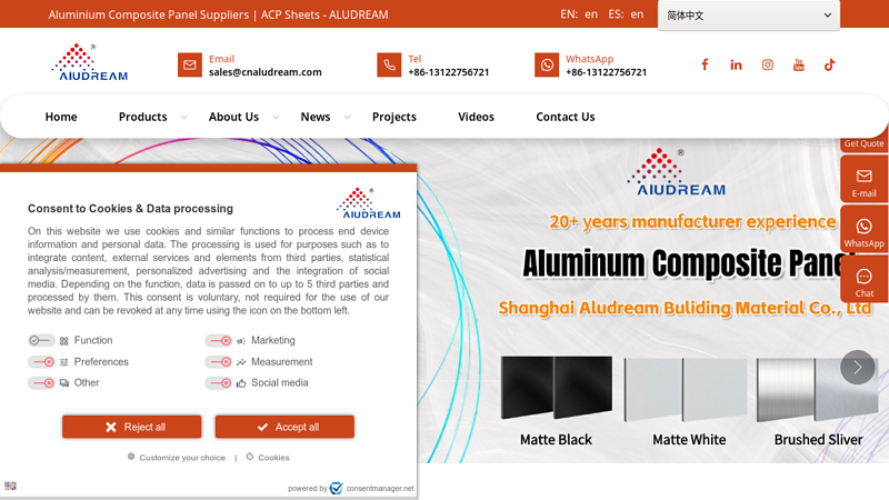 Aluminium Composite Panel Suppliers | ACP Sheets - ALUDREAM-Shanghai Aludream Building Material Co.,Ltd