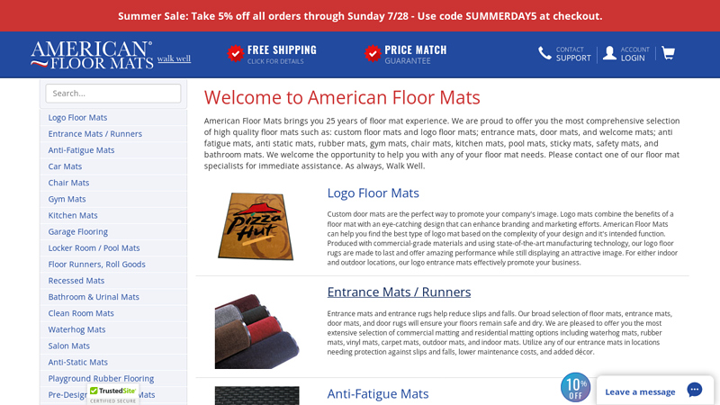 Logo Mats, Entrance Mats, Anti-Fatigue Mats, Rubber Mats | American Floor Mats | American Floor Mats