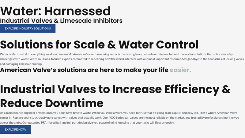 Industrial Valves and Scale Inhibitors - American Valve