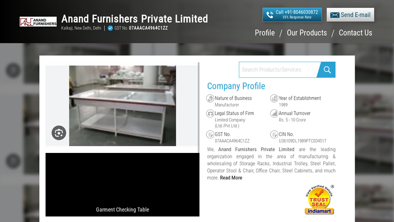 Manufacturer of Office Chairs & Storage Racks by Anand Furnishers Private Limited, New Delhi