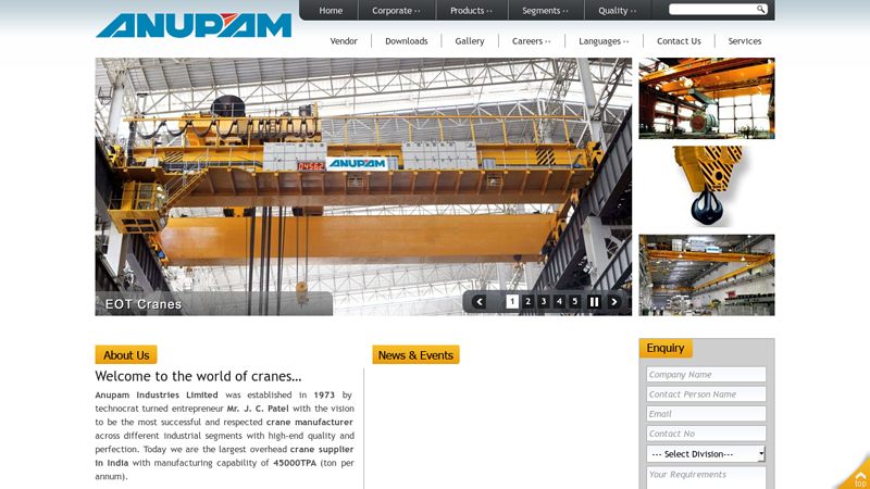 Anupam Industries is an Indias Largest Crane Manufactures And Suppliers Company