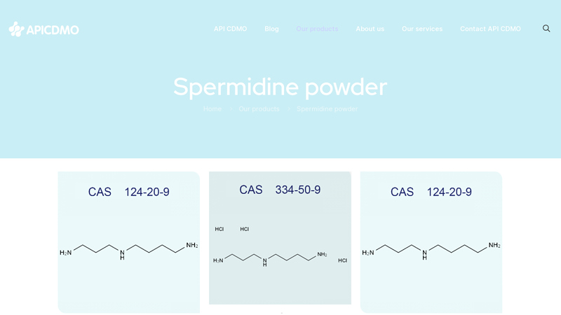 Image of Spermidine powder Manufacture & factory API CDMO