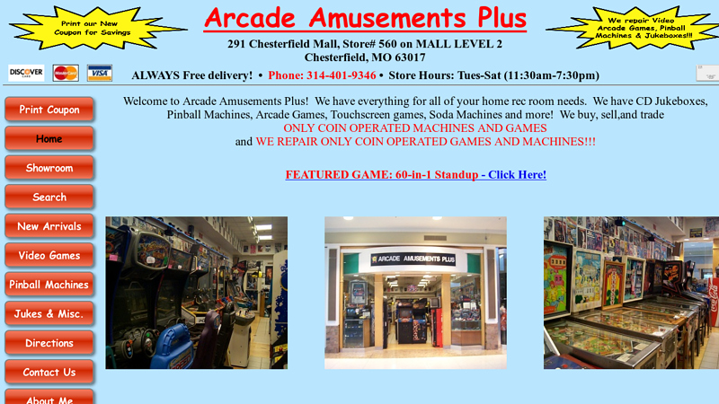 Arcade Amusements Plus - Arcade Games and Pinball Machines and jukeboxes for sale or repair st louis