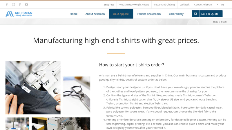 Image of High Quality T-shirt Manufacturers and Supplier in China | Custom T-shirts