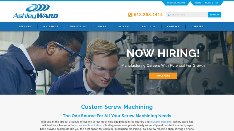 Screw Machine Shop - Custom Screw Machining | Ashley Ward