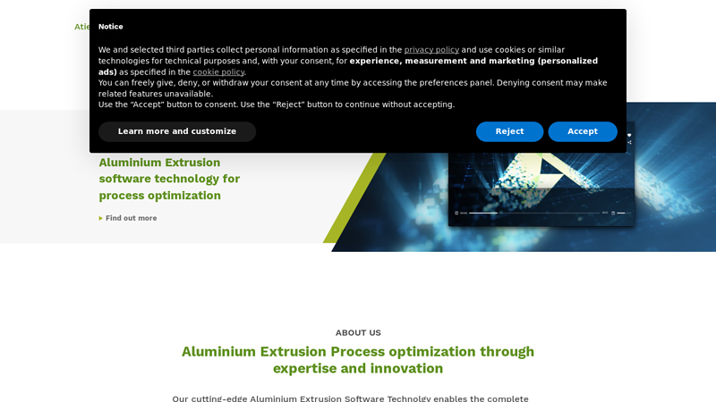 Aluminium extrusion process optimization with extrusion technology