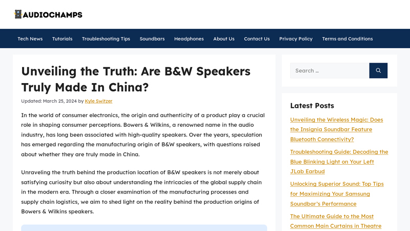 Image of Unveiling the Truth: Are B&W Speakers Truly Made In China?