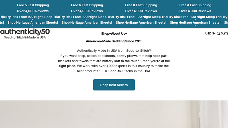 Authenticity50 Honest Made in USA Sheets, Pillows, Comforters & Towels