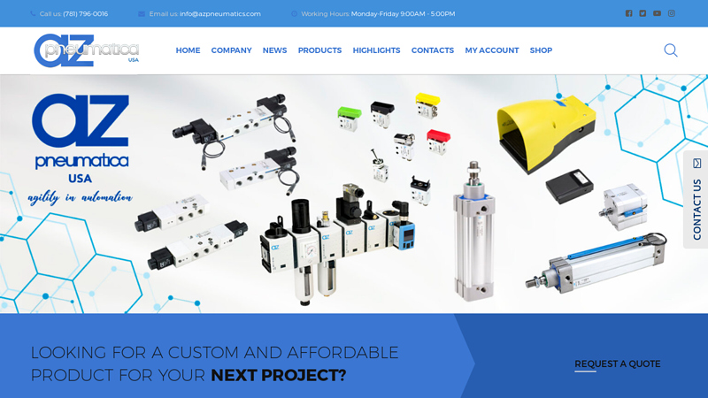 Pneumatic Valves, Cylinders, Fittings and Accessories