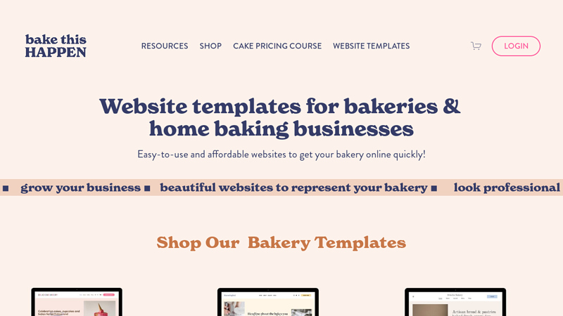 Bake This Happen | Websites for bakeries and home bakers