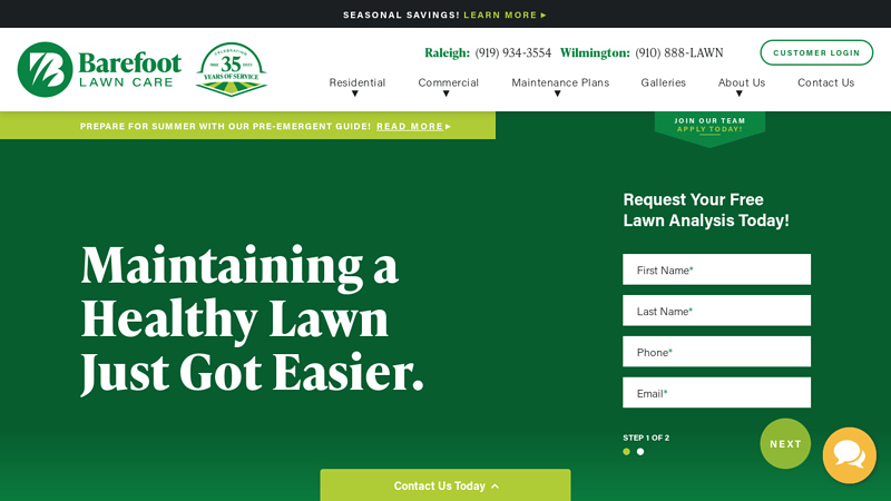 Lawn Care Services in Raleigh & Clayton, NC | Barefoot Lawn Care