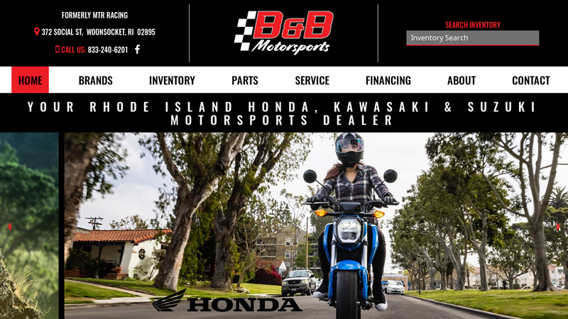 Honda, Kawasaki, & Suzuki Motorsports Dealer in Woonsocket RI | B&B Motorsports