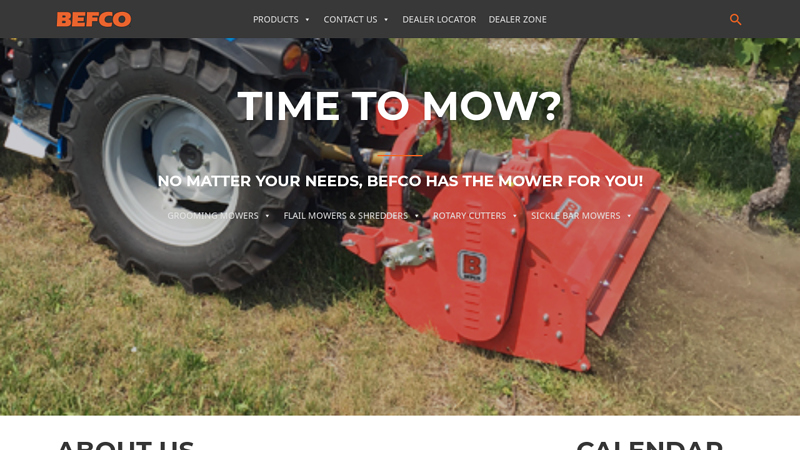 Grooming mowers, rotary tillers, spreaders, post hole diggers, aerators, seeders & much more... - BEFCO.com