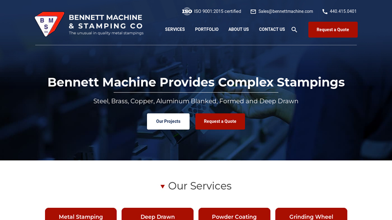 Metal Stamping & Deep Drawn Stamping - Geneva, OH - Bennett Machine & Stamping