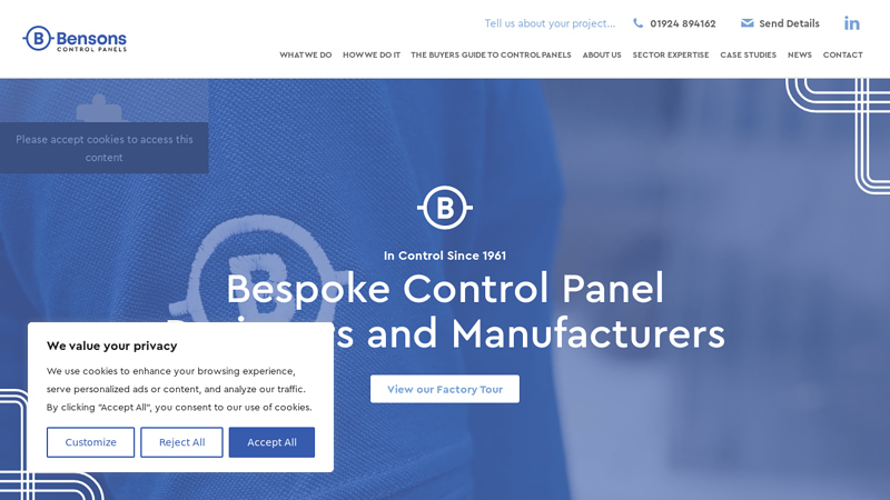 Custom Control Panel Designers and Manufacturers - Bensons Panels