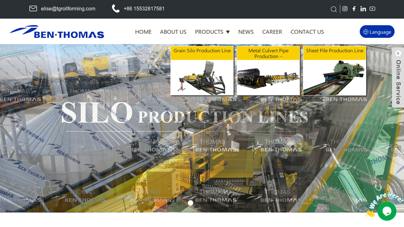 Silo Stiffener Production Line, Silo Roof Making Machine - Thomas