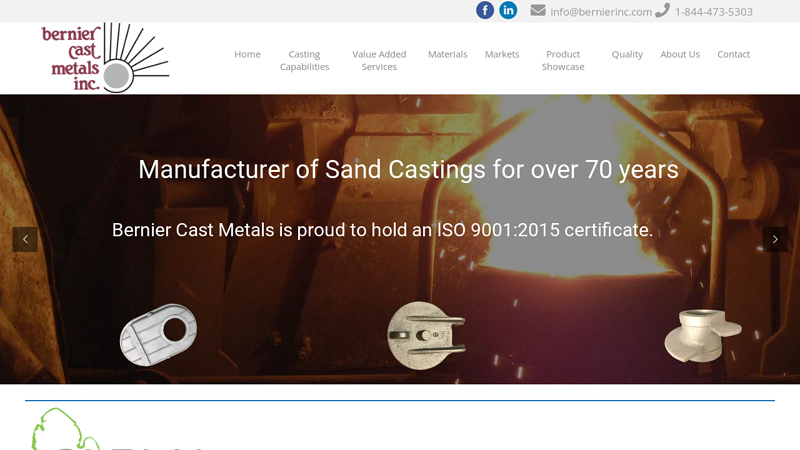 Bernier Cast Metals, Inc. | Quality Sand Castings