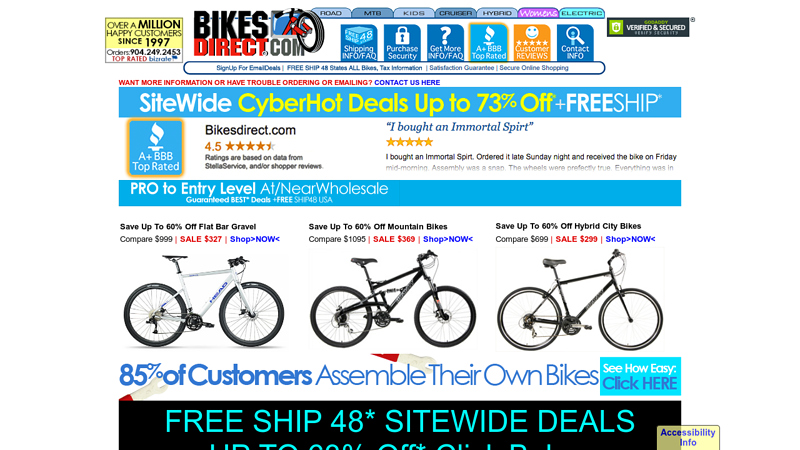 Save Up To 60% Off Road Bikes, Bicycles, Mountain Bikes and Bicycles with Bikesdirect.com, New with full warranties