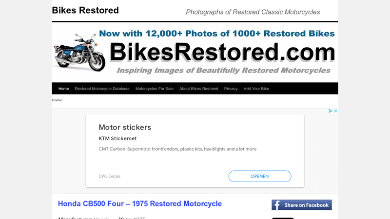 Bikes Restored - Classic Motorcycle Restoration Photos and Stories - Hundreds of Restored Classic Motorcycles -Bikes Restored | Photographs of Restored Classic Motorcycles