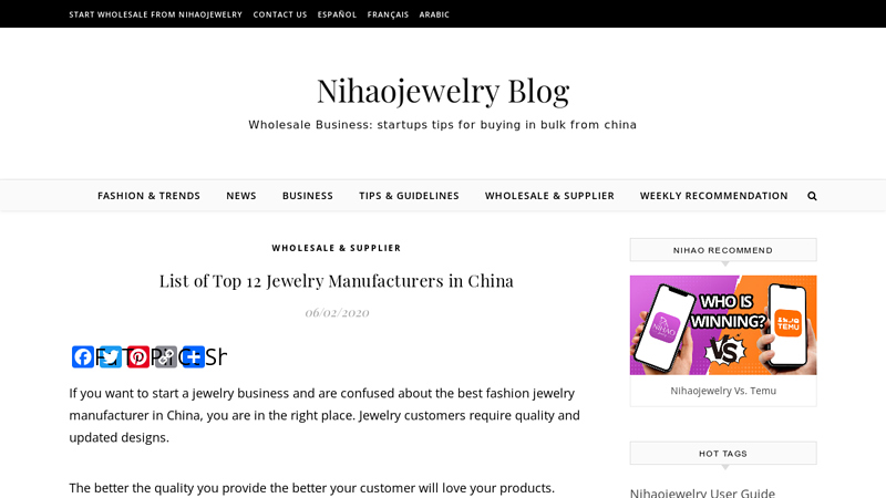 Image of List of Top 12 Jewelry Manufacturers in China