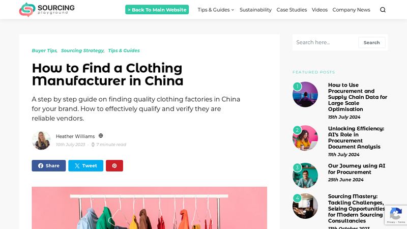 Image of How to Find a Clothing Manufacturer in China | Sourcing Playground