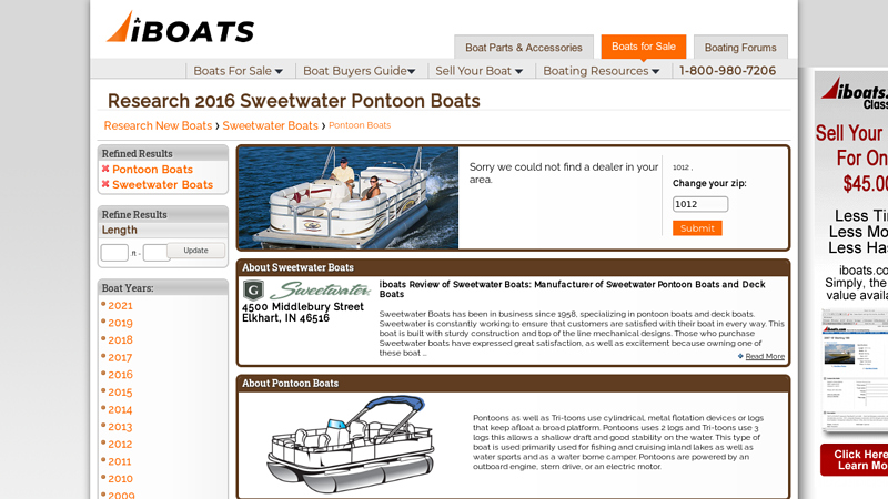 Image of 2016 Sweetwater Pontoon Boats Research