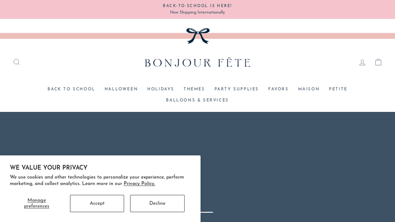 BONJOUR F?TE: A Party Boutique - Party Supplies, Balloons, & Gifts C Bonjour Fte