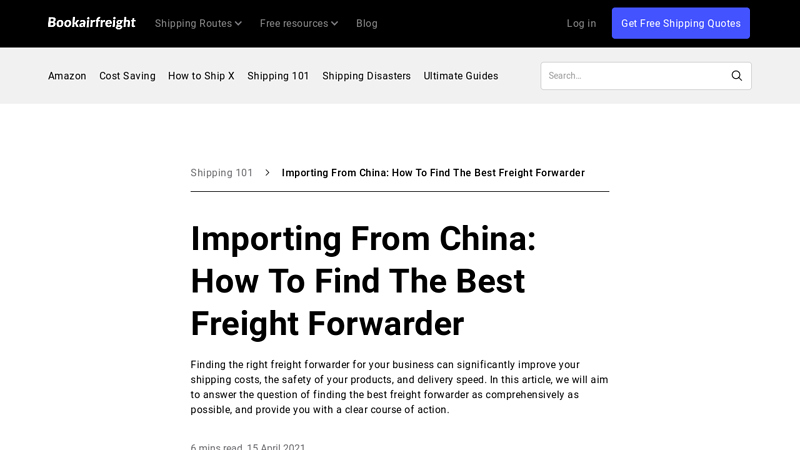 Image of Importing From China: How To Find The Best Freight Forwarder