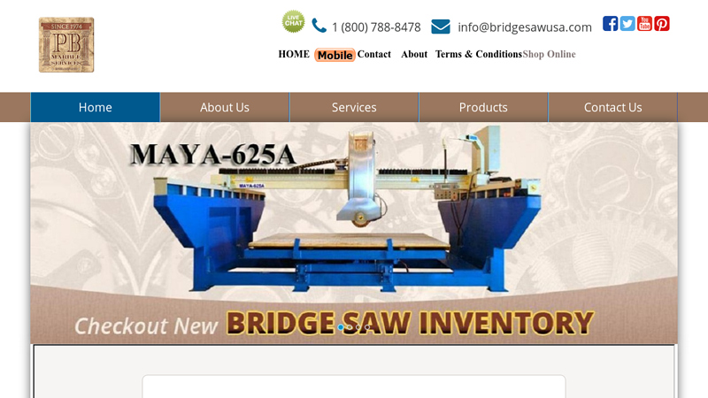 New/Used Bridge Saws, Marble Bridge Saw, Granite Bridge Saw, Stone Polishing Machines, Stone Machinery, CNC Machines in USA