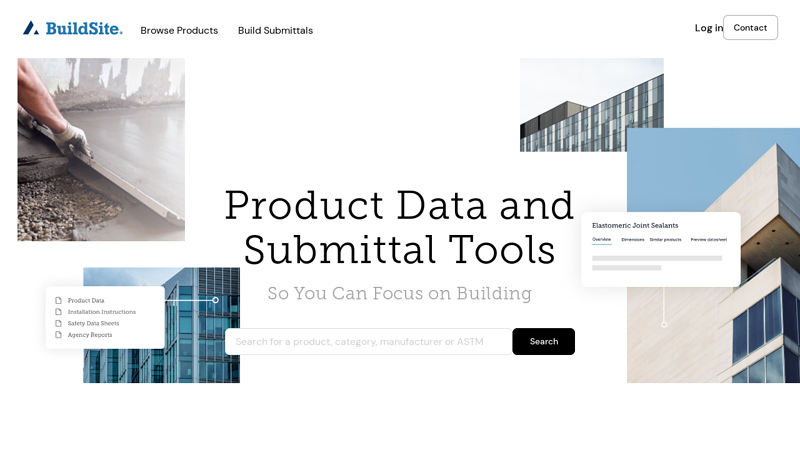 Building and Construction Product Data, Submittal Tools, Price Quotes