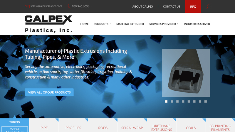 Custom Plastic Extrusion Manufacturer | Calpex Plastics Inc.