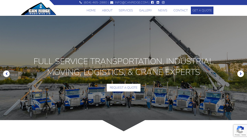 Crane & Rigging, Industrial Moving, Transport & Logistics | Can Ridge Industries