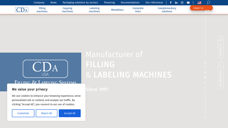 CDA - LABELING AND FILLING MACHINES - automatic - semi-automatic