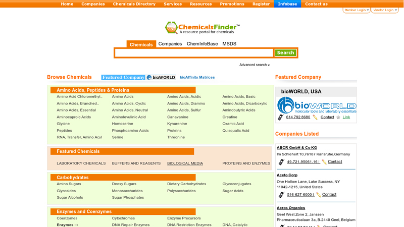 Chemicals Finder | A resource portal for chemicals