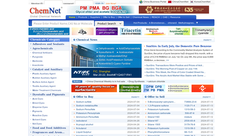 Global Chemical Network - Chemicals Trading Platform for Chemical Suppliers and Chemical Buyers - ChemNet