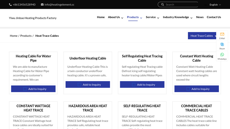 Image of China Heat Trace Cables Suppliers, Manufacturers, Factory