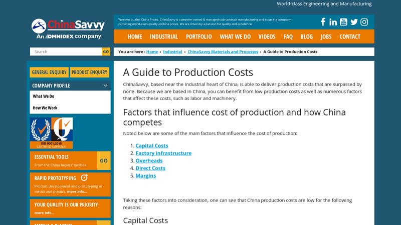 Image of A Guide to Production Costs | ChinaSavvy