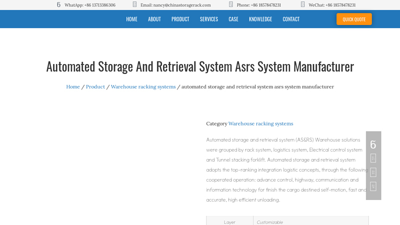 Image of China Automated Storage and Retrieval System Asrs Supplier